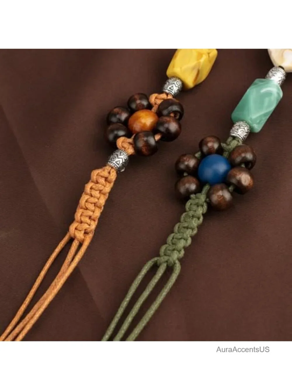 2-Piece Boho Braided Waist Belt Set with Beads & Shell